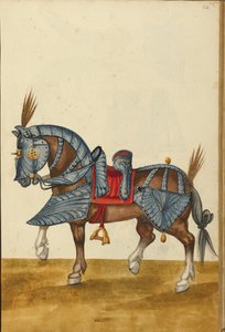 Een paard in harnas door Unknown artist