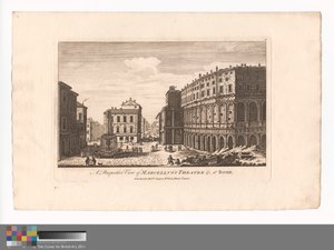 Een perspectivisch uitzicht op het theater van Marcellus, enz., in Rome door Unknown artist