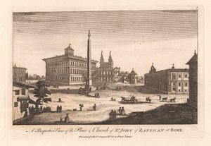 Een perspectief van de plaats en kerk van St. Jan van Lateranen in Rome door Unknown artist