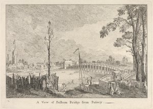 Een Uitzicht op Fulham Bridge vanaf Putney