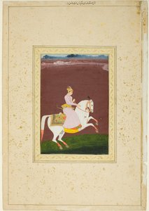 Een jonge prins te paard door Unknown artist