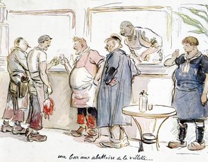Een bar bij de slachthuizen van de Villette in Parijs door Unknown artist