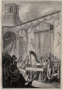 Een concert van Pierre-Jean Garat (1762-1823) muzikant en baritonzanger door Unknown artist