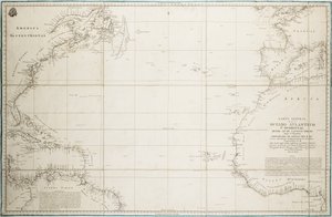 Algemene kaart van de Atlantische Oceaan ten noorden van de evenaar door Unknown artist
