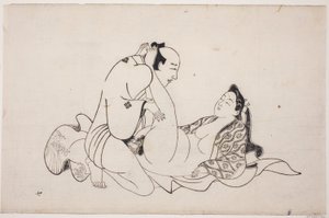 Een blad uit een shunga-album door Unknown artist