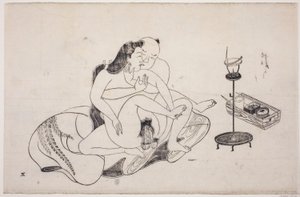 Een blad uit een shunga-album door Unknown artist