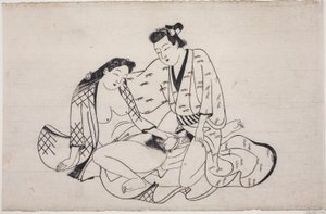 Een blad uit een shunga-album door Unknown artist