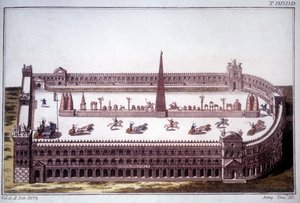 Een tankrace in Cirque Maxime (Circo Massimo) door Unknown artist