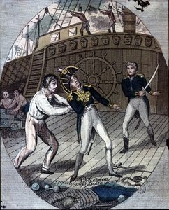 De dood van admiraal Nelson bij de Slag bij Trafalgar, aan boord van zijn schip, de 
