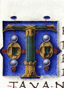 Alfabet: miniatuurletter T door Unknown artist