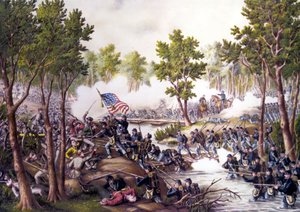 Amerikaanse Burgeroorlog (1861 - 1865): Slag bij Spotsylvania Courthouse (Virginia) 08-21 mei door Unknown artist