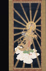 Amitabha (Amida) Triade die uit de Hemel Neerdaalt door Unknown artist