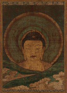 Amitabha die boven de heuvels oprijst door Unknown artist