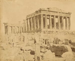 [Schuin zicht op het Parthenon].