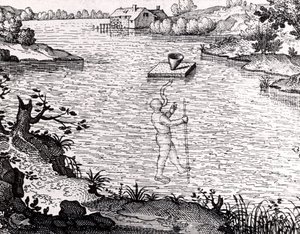 Apparaat om een duiker onder water te laten ademen