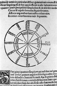 Aristotelis libri IV de coelo et mundo Cum Expositione S.Thomae de Aquino et Cum Additione Petri Alverniae. Dit is het boek van Aristoteles met het commentaar van St. Thomas van Aquino met een aanvullende uitleg door Peter van Alvernia. Venetië, editie van door Unknown artist