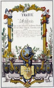Artillerieverdrag - frontispice van het "Artillerieverdrag", door François Lingier, Straatsburg door Unknown artist