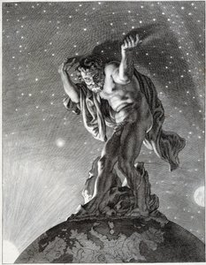 Atlas die de hemel ondersteunt door Unknown artist