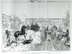 Aanslag op Tsaar Alexander II (1818 - 1881) in 1881. door Unknown artist