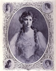 Australische zangeres Nellie (Nelly) Melba (1861-1931), aquarel uit het late 19e eeuw door Unknown artist