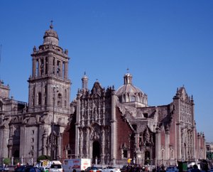 Barokkunst: uitzicht op de Metropolitane Kathedraal van Mexico-Stad door Unknown artist