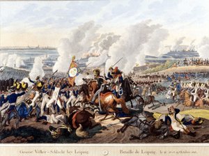 Slag bij Leipzig (slag der naties), 16-19 oktober 1813 door Unknown artist