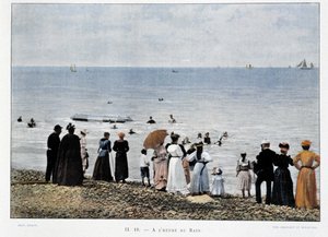Baden op de stranden van de Atlantische Oceaan, eind 19e eeuw door Unknown artist