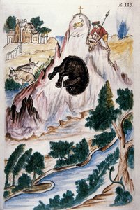 Berenjacht, uit het boek "Trujillo del Peru" of "Códice Martínez Compañón", door Baltazar Martinez Compañón y Bujanda, bisschop van Trujillo (1782-1785) door Unknown artist