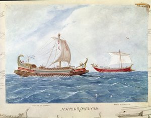 Bireem type galerij onder de Romeinse Republiek (aquarel) door Unknown artist