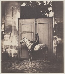 Zwarte Ruiter voor een Deur door Unknown artist