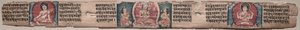 Bodhisattva Manjushri met twee vormen van Avalokiteshvara: Folio 348 (recto), uit een Gandavyuha-soetra (Schrift van de Opperste Array)