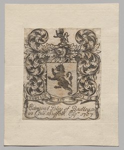 Boekplaat: Edmund Poley van Badley door Unknown artist