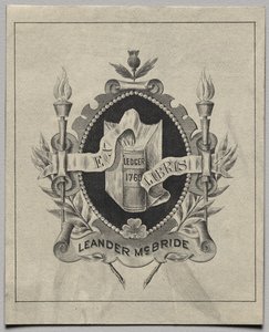 Boekplaat: Leander McBride door Unknown artist