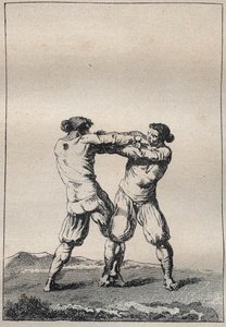 Bretonse worstelaars gravure in 