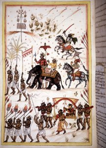 Bruidsstoet van echtgenoten uit de hogere sociale klasse - Pagina uit het manuscript 