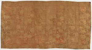Brocade, zijde. Een boeddhistische monnikspij, gepatcht: Kesa