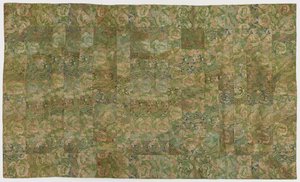 Brocade, zijde, een boeddhistische monnikspij, gepatcht; kesa