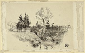Beek in Bos door Unknown artist
