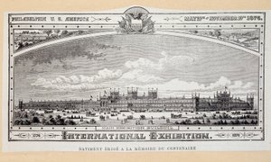 Gebouw opgericht ter nagedachtenis aan het eeuwfeest (1776-1876) op de Philadelphia Internationale Tentoonstelling door Unknown artist