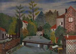 Kanaal en Huizen door Unknown artist