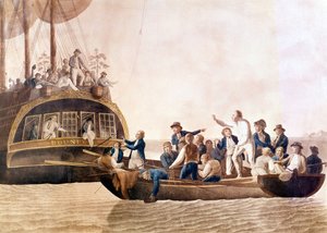 Kapitein William Bligh (1754 - 1817) van de Bounty verlaten door zijn bemanning door Unknown artist