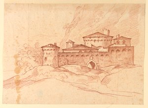 Kasteel in de bergen door Unknown artist