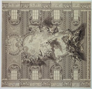 Plafond van de Kerk van het Gesù, Rome, Italië