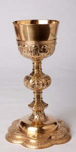 Kelk. Oorsprong Mont Saint-Aubert. Goudsmeedkunst. Atelier van Lille, Frankrijk. 1636