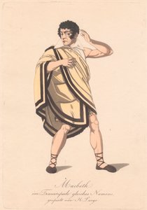Personages uit een Duitse productie van Macbeth (een van zes etsen)