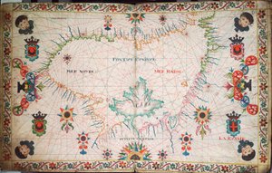 Kaart van de Zwarte Zee, c.1600