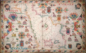Kaart van de westelijke Middellandse Zee, c.1600 door Unknown artist