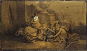 Kinderen spelend in een landschap, tussen 1701 en 1800 door Unknown artist