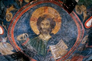 Christus Pantocrator - Anoniem - 13e eeuw - Fresco - Boyana Kerk, Sofia, Bulgarije door Unknown artist