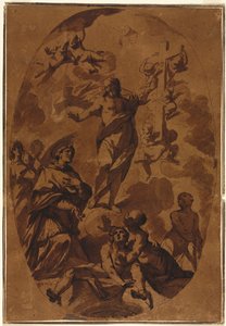 Triomferende Christus Verschijnt aan een Voorbiddende Heilige door Unknown artist